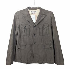 Comme des Garçons Blazer Wool Linen Army Green Faux Pocket Stitch Sz M NWT